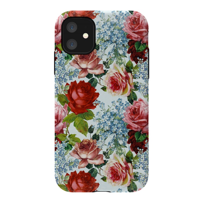 iPhone 11 StrongFit Vintage roses and Forget Me Not by  Utart