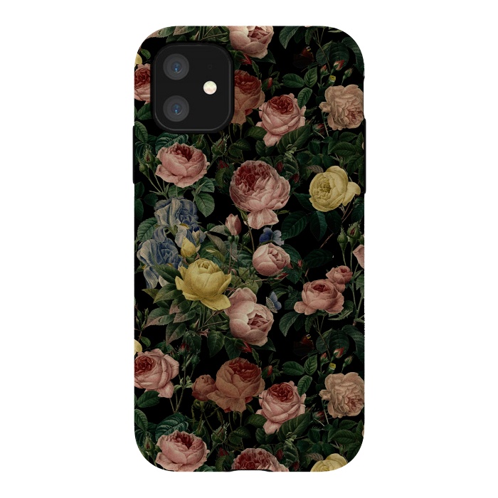 iPhone 11 StrongFit Night Vintage Roses by  Utart