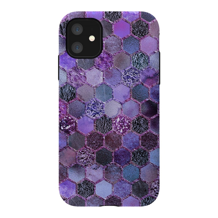 iPhone 11 StrongFit Purple Metal Honeycomb Pattern by  Utart