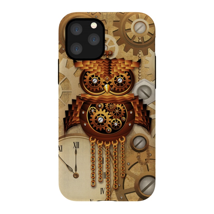 iPhone 11 Pro StrongFit Owl Steampunk Vintage Style by BluedarkArt