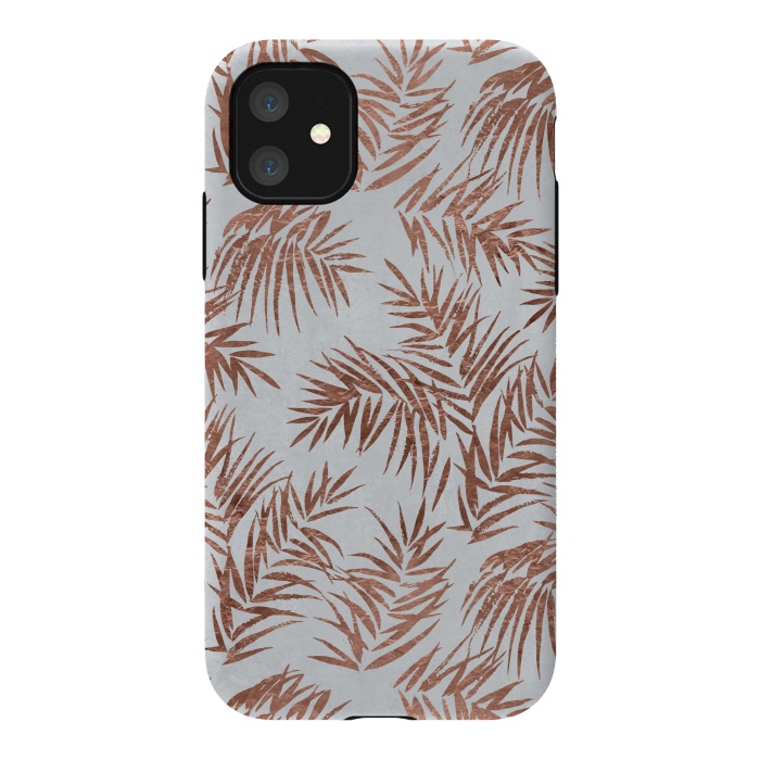 iPhone 11 StrongFit Copper Palm Leaves 2 by Andrea Haase