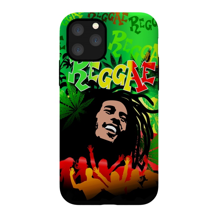 iPhone 11 Pro StrongFit Reggae RastaMan Music Colors Fun and Marijuana by BluedarkArt