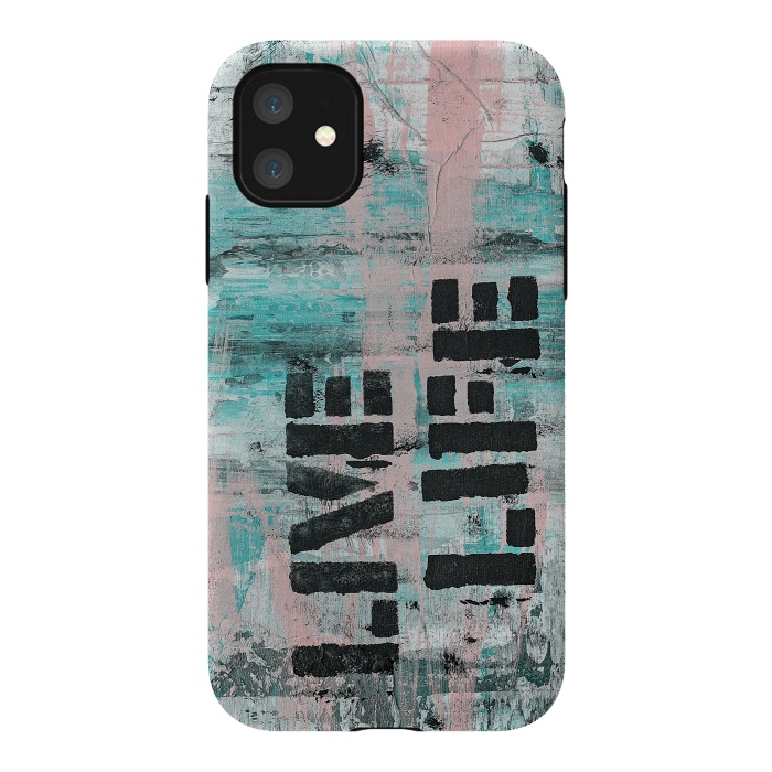 iPhone 11 StrongFit Live Life Pastel Grafitti by Andrea Haase