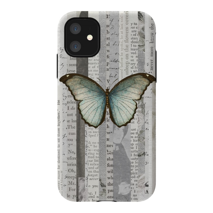 iPhone 11 StrongFit Vintage Butterfly Paper Collage by Andrea Haase