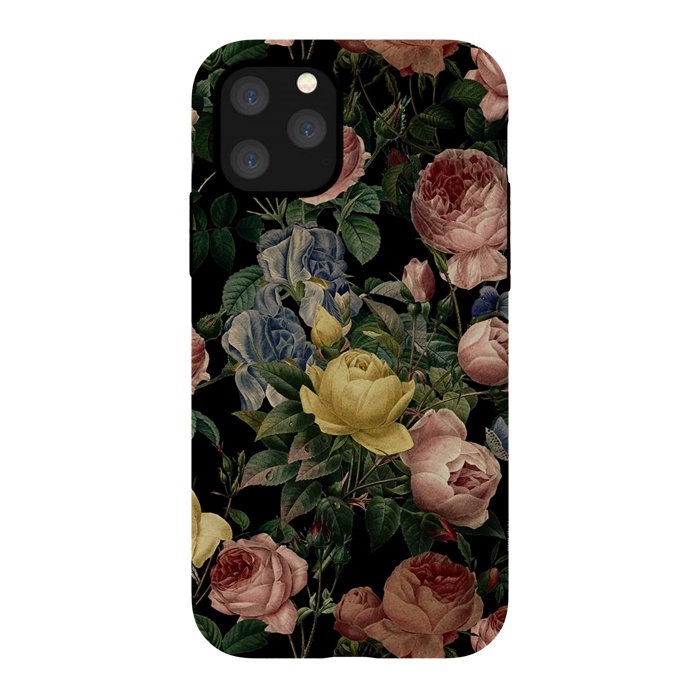iPhone 11 Pro StrongFit Victorian Vintage Roses on Black by  Utart