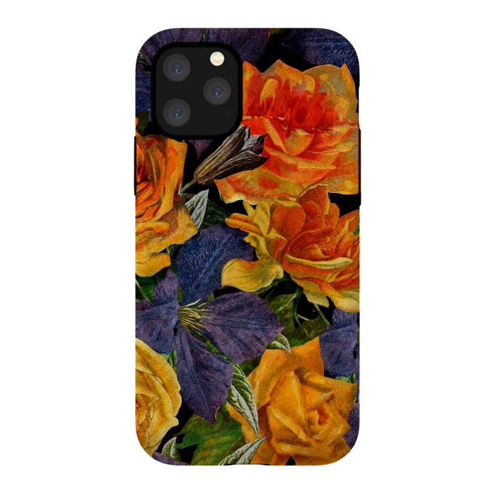 iPhone 11 Pro StrongFit Clematis and Yellow Vintage Roses by  Utart