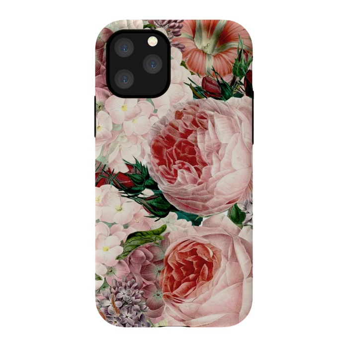 iPhone 11 Pro StrongFit Roses and Hydrangea Pattern by  Utart