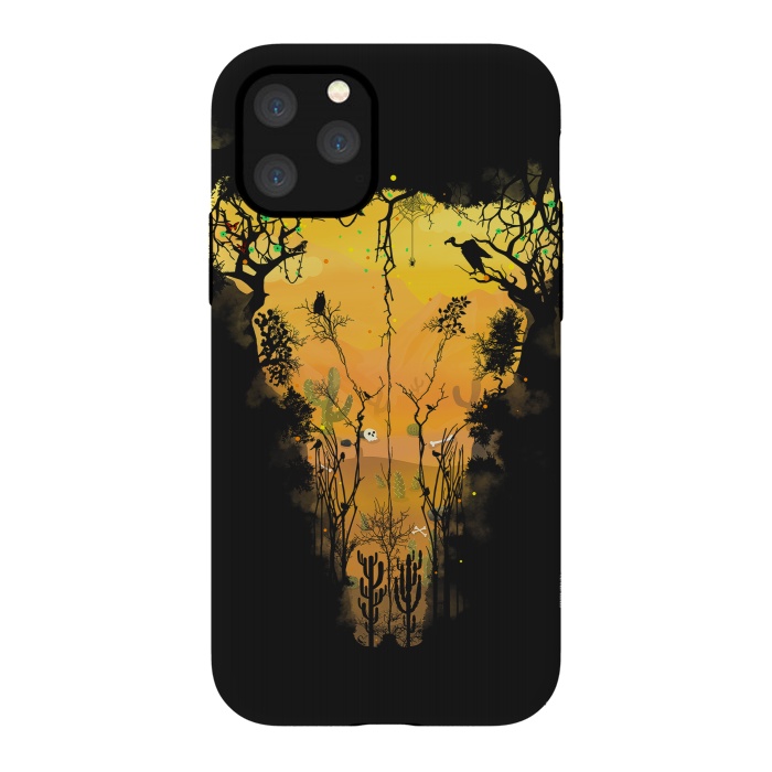 iPhone 11 Pro StrongFit Dark Desert Cow Skull by Sitchko