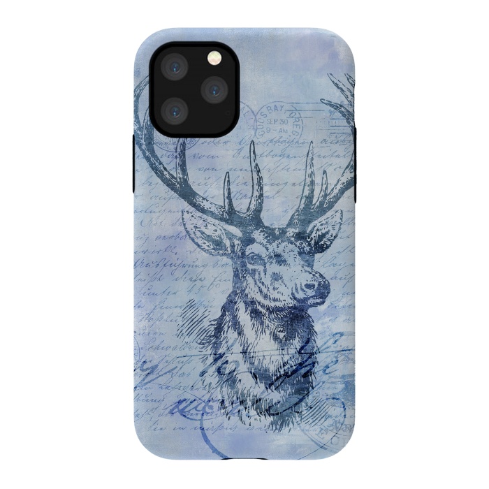 iPhone 11 Pro StrongFit Blue Nostalgic Deer by Andrea Haase