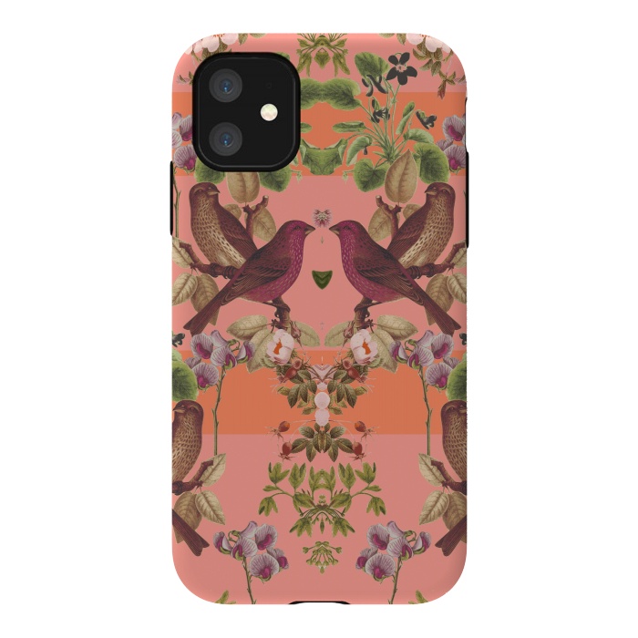 iPhone 11 StrongFit Vintage Botanic (Pink) by Zala Farah