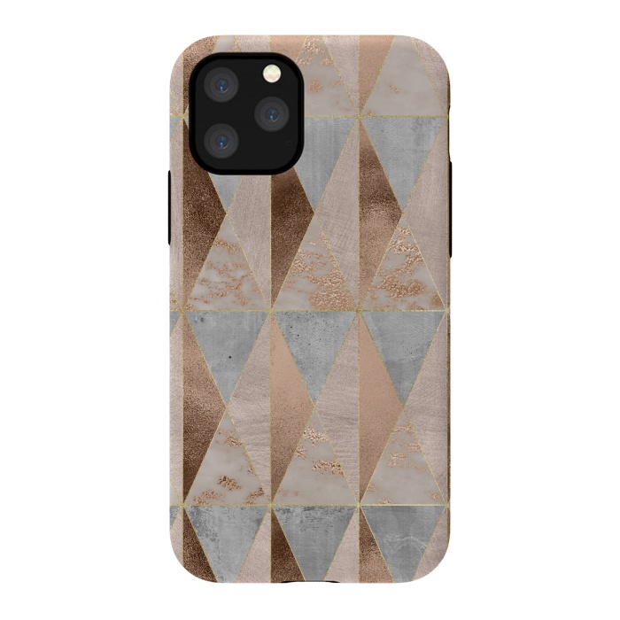iPhone 11 Pro StrongFit Modern Marble Geode Copper Triangle Argyle by  Utart