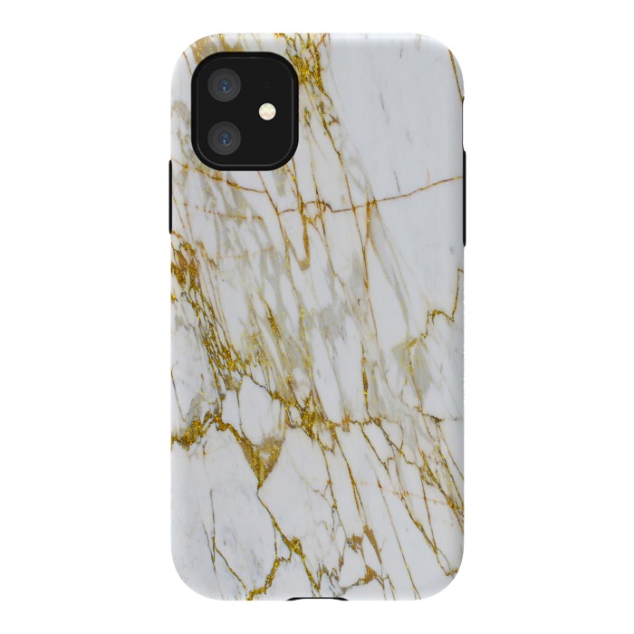 iPhone 11 StrongFit white gold marble by haroulita