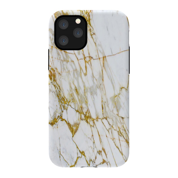 iPhone 11 Pro StrongFit white gold marble by haroulita