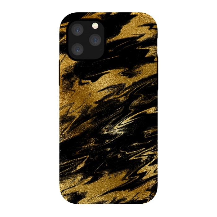 iPhone 11 Pro StrongFit Black and Gold Marble by  Utart