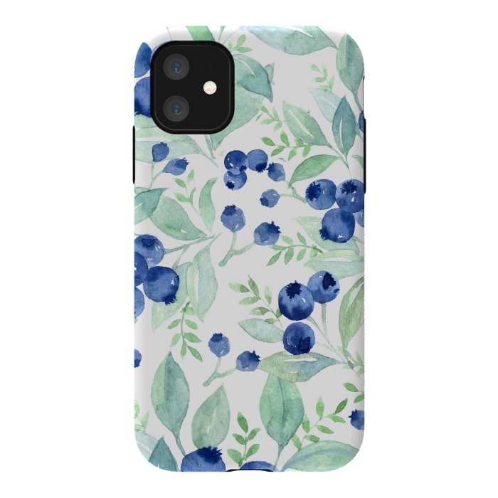 iPhone 11 StrongFit Blue Berry Pattern by  Utart