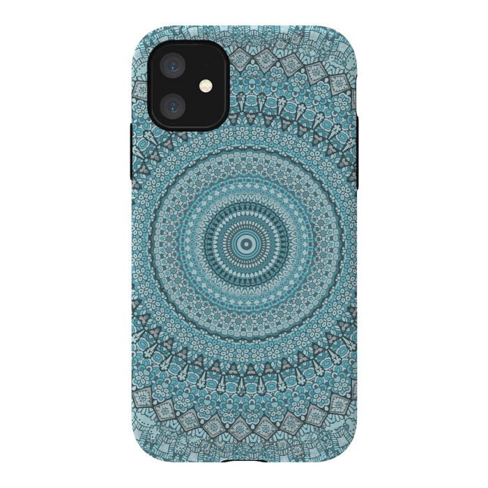 iPhone 11 StrongFit Teal Turquoise Mandala by Andrea Haase