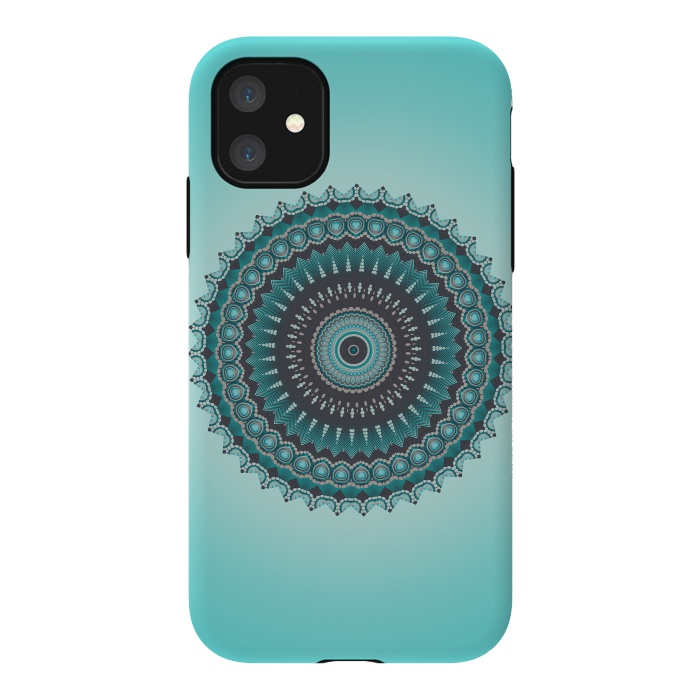 iPhone 11 StrongFit Mandala Turquoise 2 by Andrea Haase