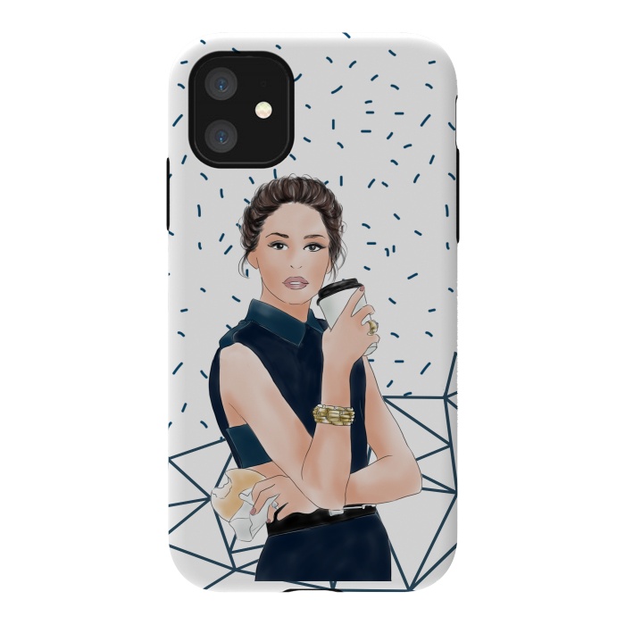 iPhone 11 StrongFit Fashion Girl with Coffee by DaDo ART