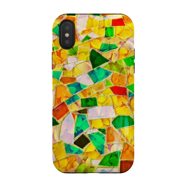 iPhone Xs / X StrongFit Yellow glass abstract art painting phone case by Josie