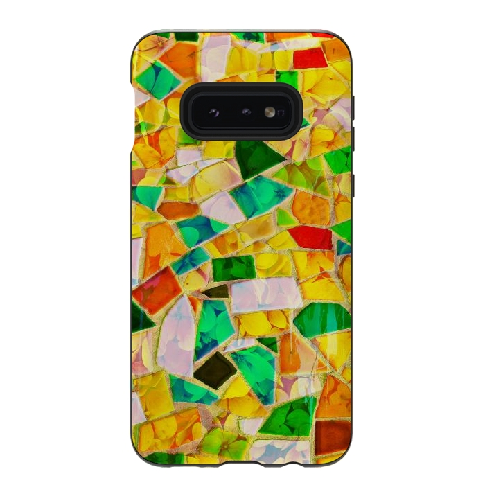 Galaxy S10e StrongFit Yellow glass abstract art painting phone case by Josie