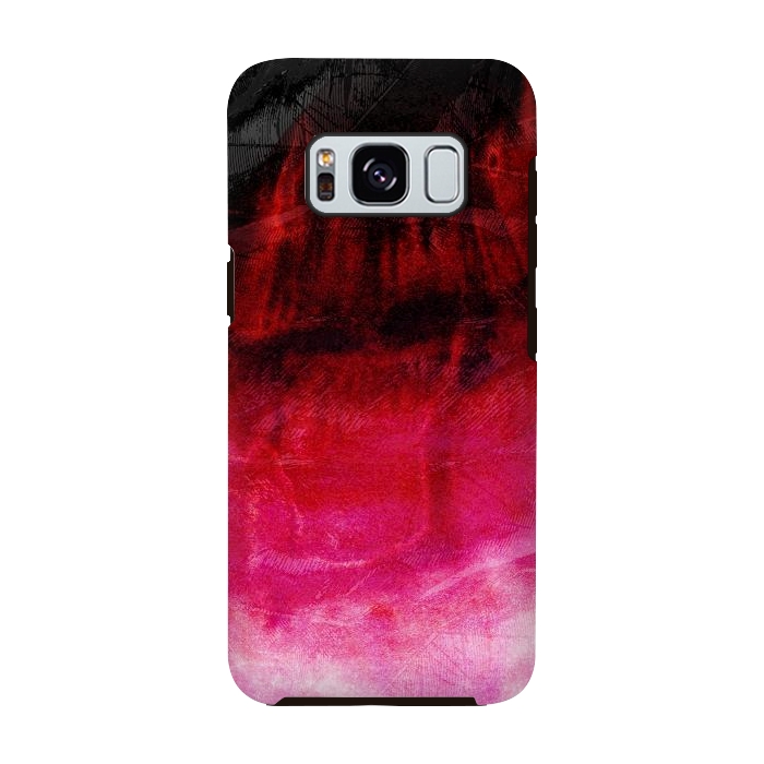 Galaxy S8 StrongFit Red pink paint strokes abstract phonecase by Josie