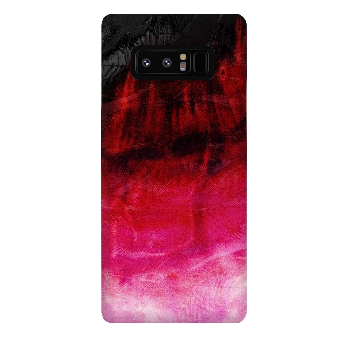 Galaxy Note 8 StrongFit Red pink paint strokes abstract phonecase by Josie
