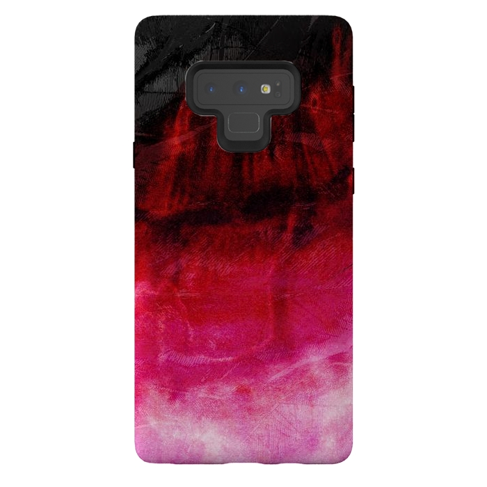 Galaxy Note 9 StrongFit Red pink paint strokes abstract phonecase by Josie