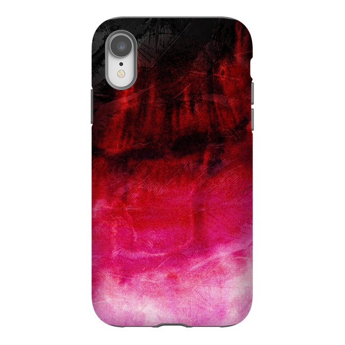 iPhone Xr StrongFit Red pink paint strokes abstract phonecase by Josie