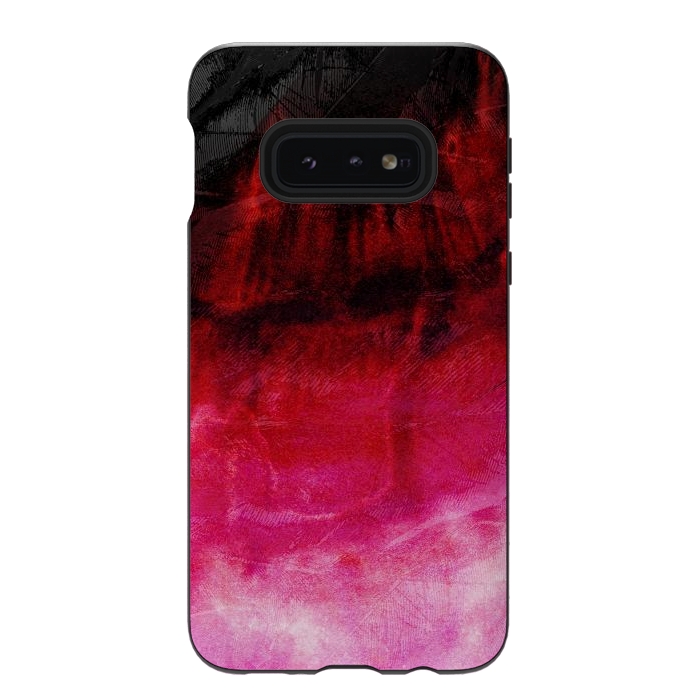 Galaxy S10e StrongFit Red pink paint strokes abstract phonecase by Josie
