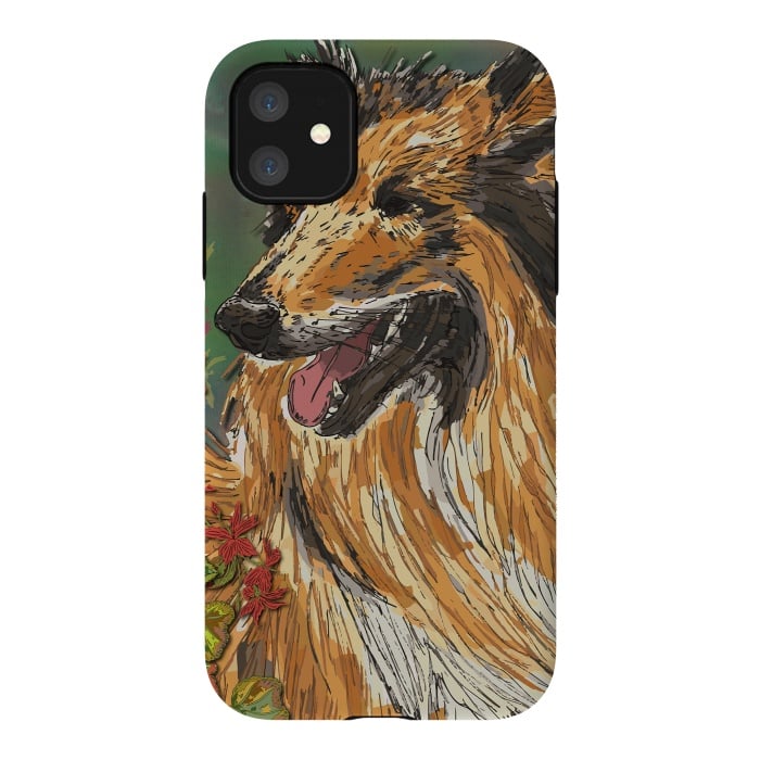 iPhone 11 StrongFit Rough Collie (Summer) by Lotti Brown