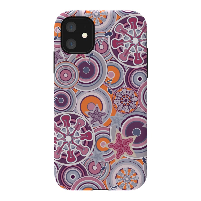iPhone 11 StrongFit Glam Boho Rock in Purple and Orange by Paula Ohreen