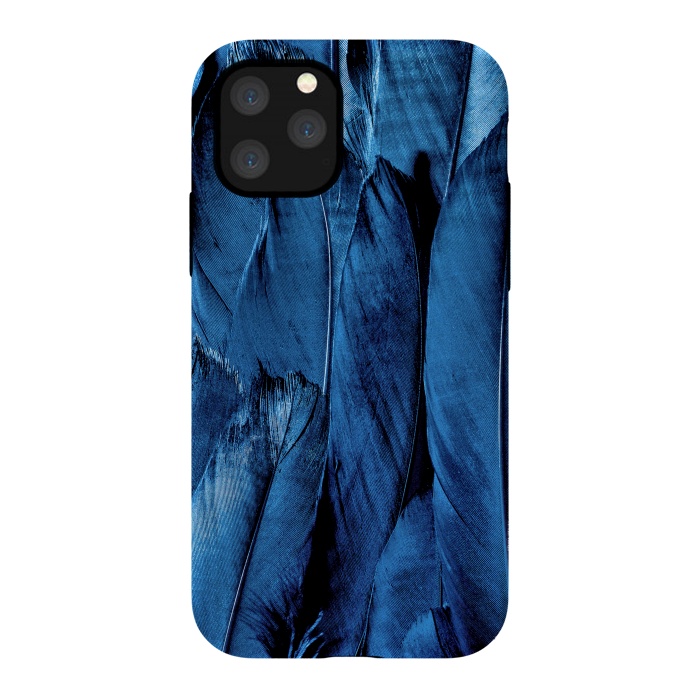iPhone 11 Pro StrongFit Dark Blue Feathers by Andrea Haase