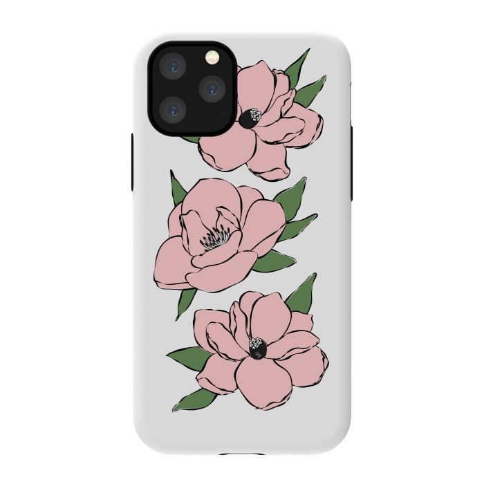 iPhone 11 Pro StrongFit Big Pink Flowers by Martina