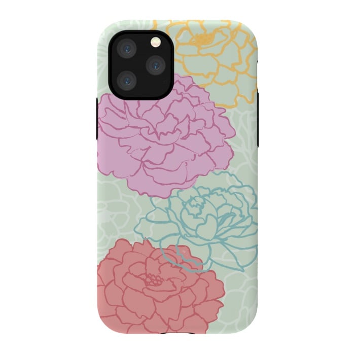 iPhone 11 Pro StrongFit Pretty pastel peonies by Martina
