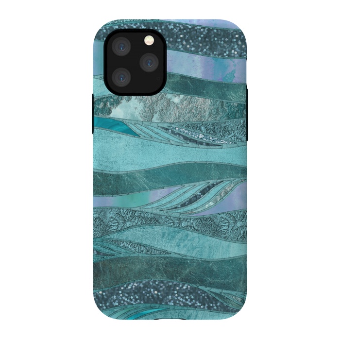 iPhone 11 Pro StrongFit Glamorous Waves Of Turquoise and Teal 2 by Andrea Haase
