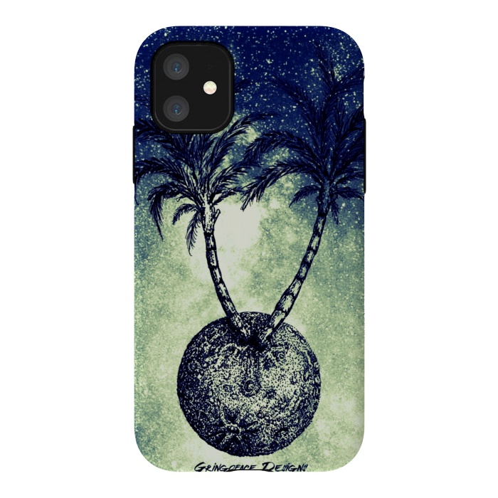 iPhone 11 StrongFit Paradise is on the Moon by Gringoface Designs