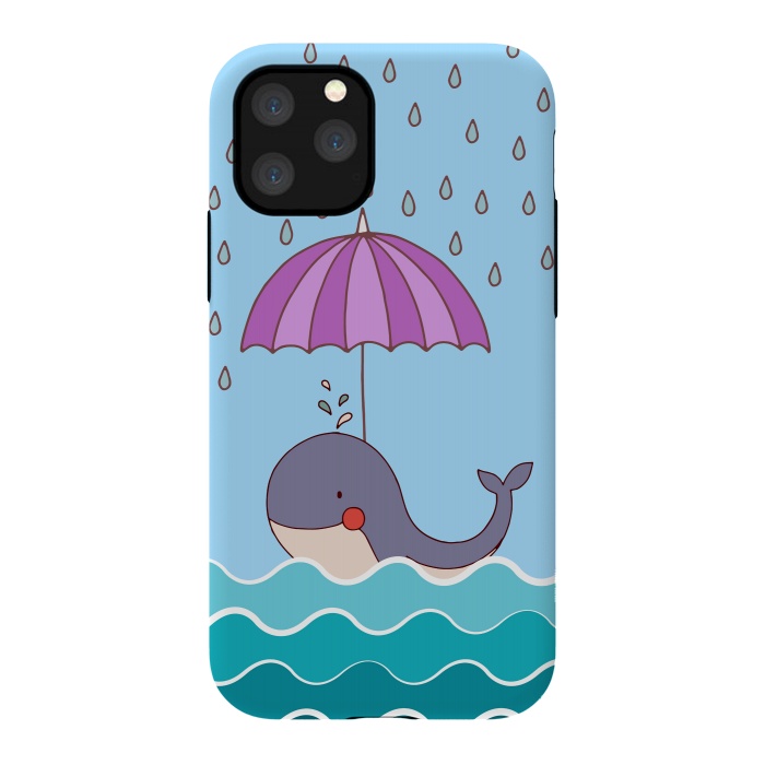 iPhone 11 Pro StrongFit Swimming Whale by Creativeaxle