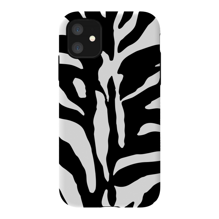 iPhone 11 StrongFit Black And White Zebra Print 2 by Andrea Haase