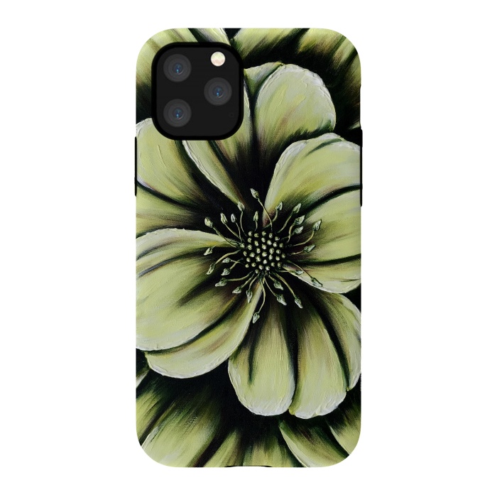 iPhone 11 Pro StrongFit Green Flower by Denise Cassidy Wood