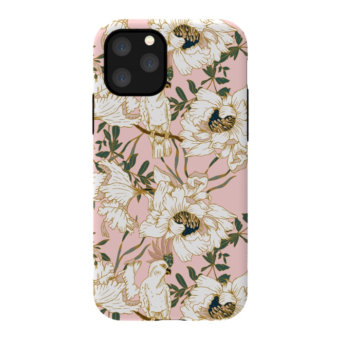 iPhone 11 Pro StrongFit Exotic birds on flowers by Mmartabc