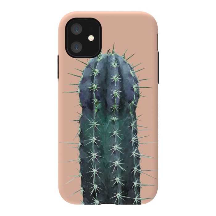 iPhone 11 StrongFit Cactus Illustration Pink Background by Alemi