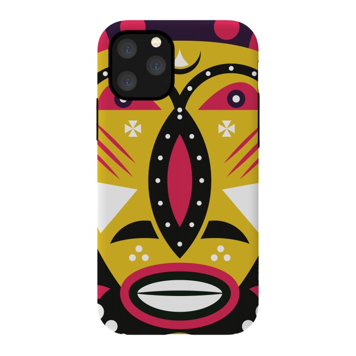 iPhone 11 Pro StrongFit kuba tribal mask by TMSarts