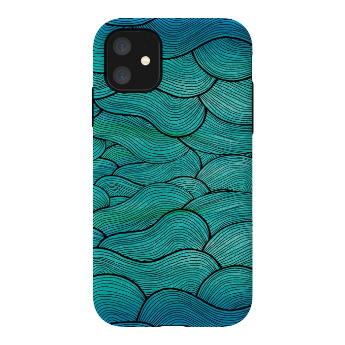 iPhone 11 StrongFit sea waves by Pom Graphic Design