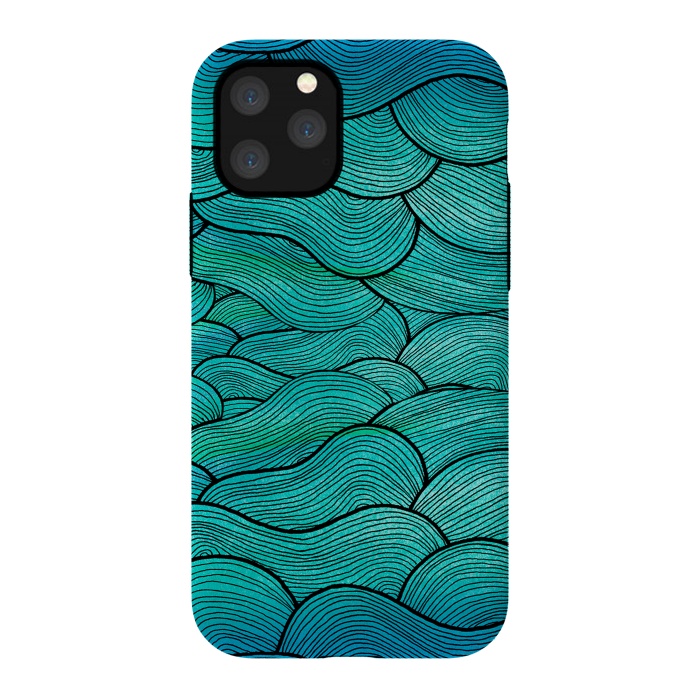 iPhone 11 Pro StrongFit sea waves by Pom Graphic Design
