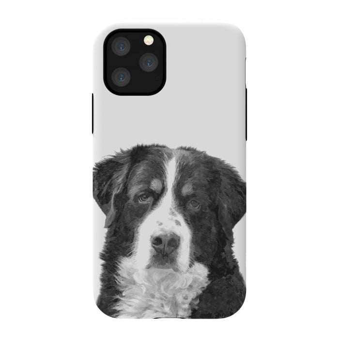 iPhone 11 Pro StrongFit Black and White Bernese Mountain by Alemi