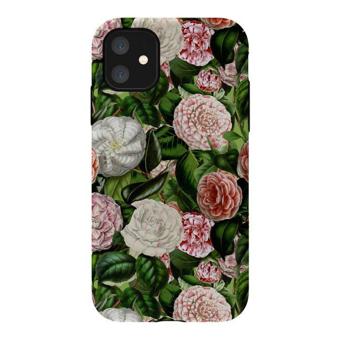 iPhone 11 StrongFit Victorian Vintage Camellia Pattern by  Utart