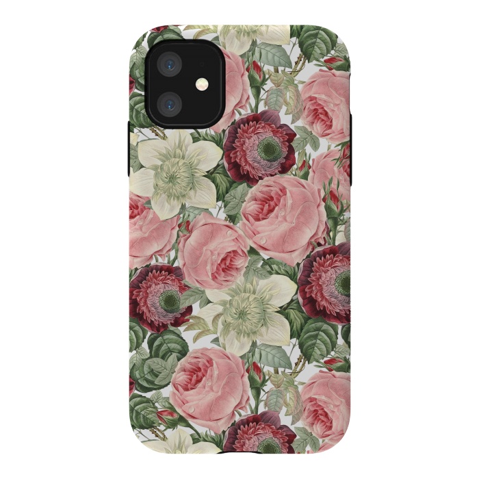 iPhone 11 StrongFit Pastel Vintage Roses Pattern by  Utart