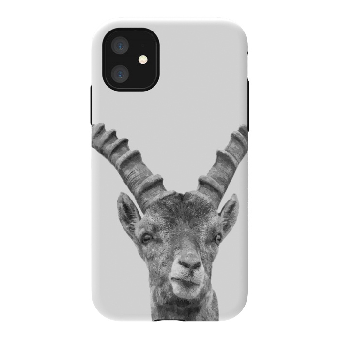 iPhone 11 StrongFit Black and White Capricorn by Alemi