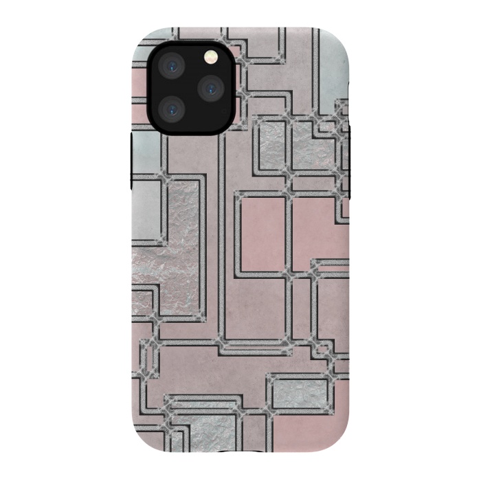iPhone 11 Pro StrongFit Pink Aqua Cubicals by Andrea Haase