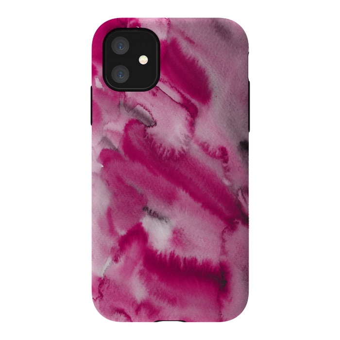 iPhone 11 StrongFit Pink and Grey Ink Marble Texture  by  Utart